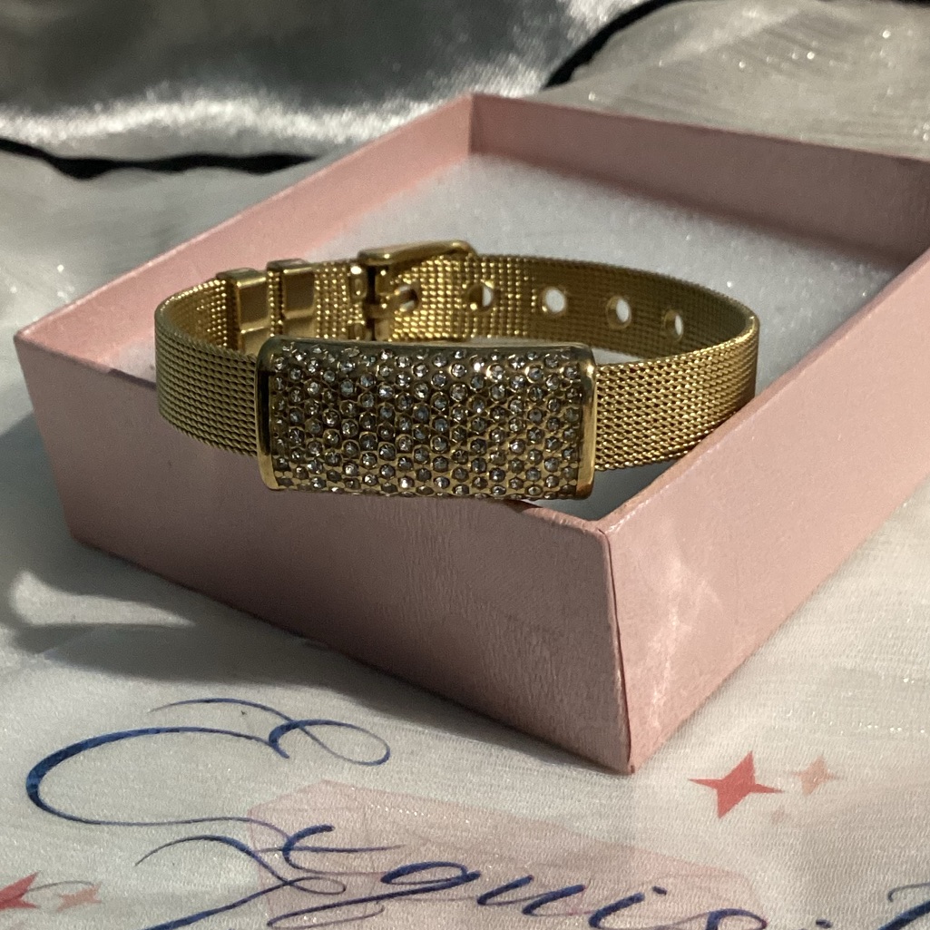 Sparkly Thick Mesh Adjustable Bracelet 49$